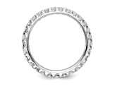 Rhodium Over 14K White Gold Lab Grown Diamond SI1/SI2, G H I, Eternity Band