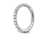 Rhodium Over 14K White Gold Lab Grown Diamond SI1/SI2, G H I, Eternity Band