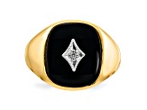 10K Yellow Gold AA Diamond men's Ring