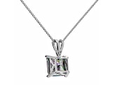 Multi-color Cubic Zirconia 14k White Gold Pendant With Chain 2.00ctw