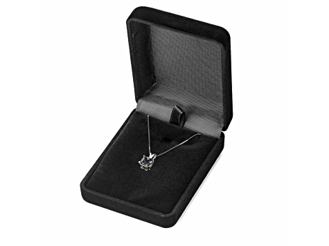 Multi-color Cubic Zirconia 14k White Gold Pendant With Chain 2.00ctw