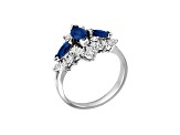 1.75ctw Marquise Sapphire and Diamond Ring in 14k White Gold