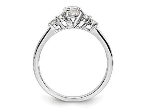 Rhodium Over 14K White Gold Lab Grown Diamond VS/SI GH, Complete Engagement Ring 0.5ctw