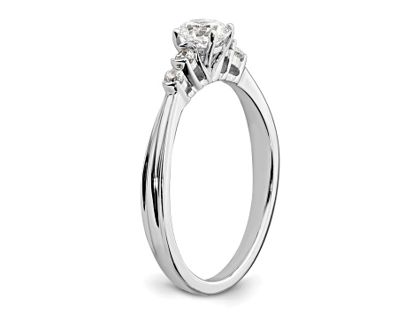 Rhodium Over 14K White Gold Lab Grown Diamond VS/SI GH, Complete Engagement Ring 0.5ctw