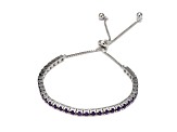 Purple Amethyst Rhodium Over Sterling Silver Tennis Bracelet