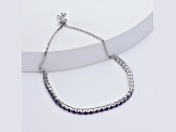 Purple Amethyst Rhodium Over Sterling Silver Tennis Bracelet