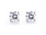 Round White Lab-Grown Diamond 18k White Gold Stud Earrings 2.00ctw