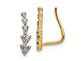 14K Yellow Gold Lab Grown Diamond Ear Climber Earrings