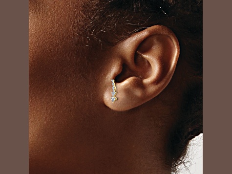 14K Yellow Gold Lab Grown Diamond Ear Climber Earrings