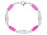 Judith Ripka 2.10ctw Bella Luce® and Pink Enamel Rhodium Over Sterling Silver Station Bracelet