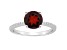 8mm Round Garnet and 1/10 ctw Diamond Rhodium Over Sterling Silver Ring