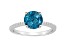 8mm Round London Blue Topaz and 1/10 ctw Diamond Rhodium Over Sterling Silver Ring