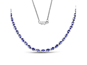 Violet Tanzanite Sterling Silver Tennis Necklace