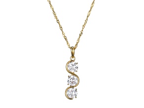 White Cubic Zirconia 18k Yellow Gold Over Sterling Silver April Birthstone Pendant 6.56ctw