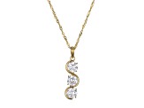 White Cubic Zirconia 18k Yellow Gold Over Sterling Silver April Birthstone Pendant 6.56ctw