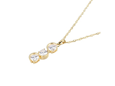 White Cubic Zirconia 18k Yellow Gold Over Sterling Silver April Birthstone Pendant 6.56ctw