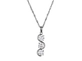 White Cubic Zirconia Platinum Over Sterling Silver April Birthstone Pendant 6.56ctw