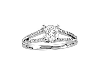 Picture of 14K White Gold 0.95ctw Diamond Split Shank Engagement Ring