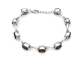 Drusy Quartz Sterling Silver Bracelet 10.00ctw