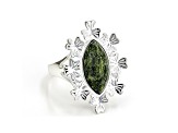 Marquise Connemara Marble Sterling Silver Ring