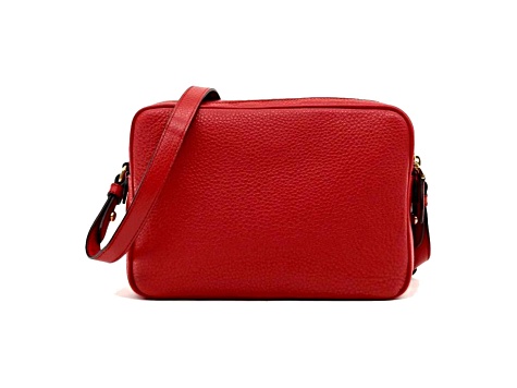 Prada Women's Red Vitello Phenix Leather Crossbody Handbag
