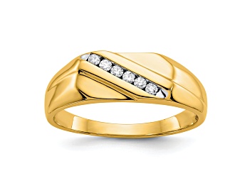 Picture of 10K Yellow Gold Diamond Men's Ring 0.13ctw