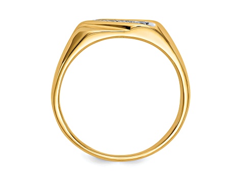 10K Yellow Gold Diamond Men's Ring 0.13ctw