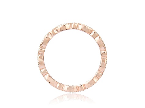 White Sapphire 14K Rose Gold Over Sterling Silver Eternity Band Ring, 0.27ctw