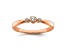 14K Rose Gold Petite Beaded Edge Round Diamond Ring 0.1ctw