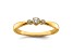 14K Yellow Gold Petite Beaded Edge Round Diamond Ring 0.1ctw