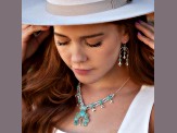 Barse Jewelry Blue Turquoise Sterling Silver Floral Statement Necklace ...