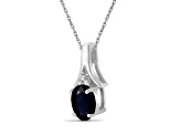 Black Sapphire Rhodium Over Sterling Silver Pendant with Chain 0.55ctw
