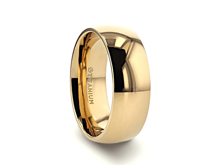 VANNA Traditional Domed Ion-Plated Titanium Wedding Ring - 8mm