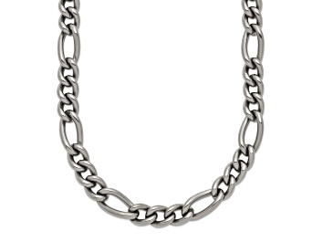Picture of Titanium 7mm Solid Polished Figaro 24 Inch Chain