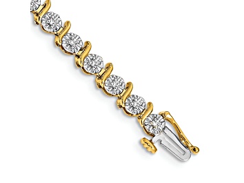 Picture of 14k Yellow Gold and 14k White Gold with Rhodium over 14k Yellow Gold Diamond Bracelet