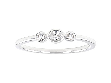 Picture of White Lab-Grown Diamond 14kt White Gold 3-Stone Ring 0.15ctw