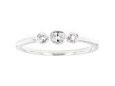 White Lab-Grown Diamond 14kt White Gold 3-Stone Ring 0.15ctw