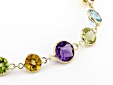 Multi-Gem 14k Yellow Gold Bracelet 7.50ctw