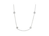 White Lab-Grown Diamond 14K White Gold Station Necklace 2.00ctw