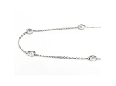 White Lab-Grown Diamond 14K White Gold Station Necklace 2.00ctw