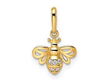 Picture of 14K Yellow Gold Cubic Zirconia Bumble Bee Pendant