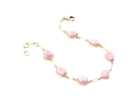 Barse Jewelry Pink Rhodonite Gold Tone Bracelet