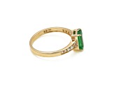 1.19 Ctw Emerald with 0.16 Ctw Diamond Ring in 14K YG