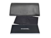 Chanel Black Frame White PearL Logo Accent/Gray Lens Sunglasses