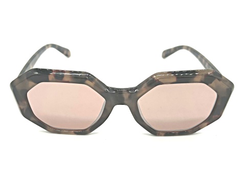 BCBG Hexagon Tortoise Frame / Pink Brown Mirrored Lenses 