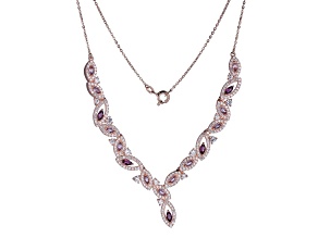 Purple Amethyst 18k Rose Gold Over Sterling Silver Necklace 4.91ctw