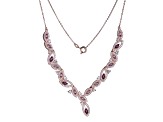 Purple Amethyst 18k Rose Gold Over Sterling Silver Necklace 4.91ctw