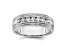 Rhodium Over 14K White Gold Lab Grown Diamond SI1/SI2, G H I, Polish and Satin Men's Ring