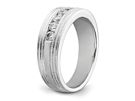 Rhodium Over 14K White Gold Lab Grown Diamond SI1/SI2, G H I