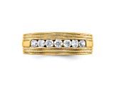 14K Yellow Gold Lab Grown Diamond SI1/SI2, G H I, Polish and Satin Men's Ring